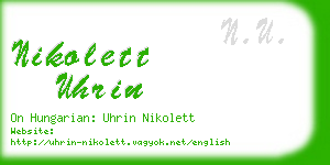 nikolett uhrin business card